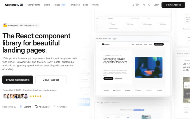 Aceternity UI homepage