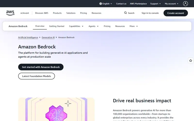 Amazon Bedrock homepage