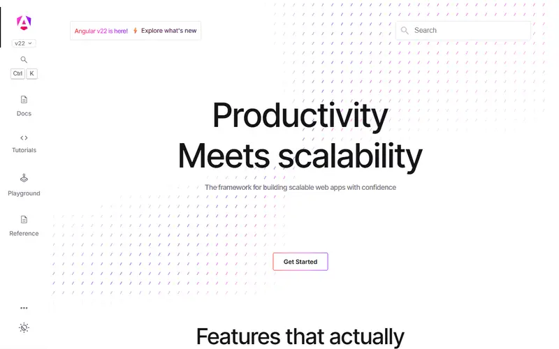 Angular homepage