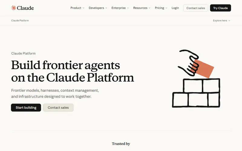 Claude API homepage