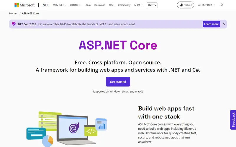 ASP.NET Core homepage