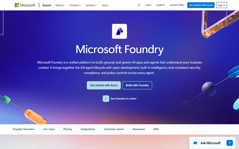 Microsoft Foundry (Azure OpenAI) homepage