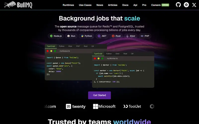 BullMQ homepage
