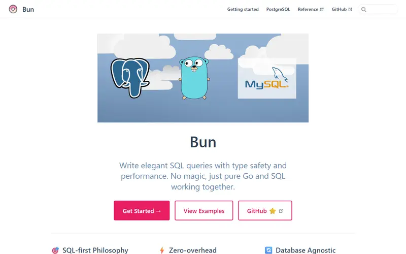 Bun (Go ORM) homepage