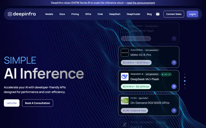 DeepInfra homepage