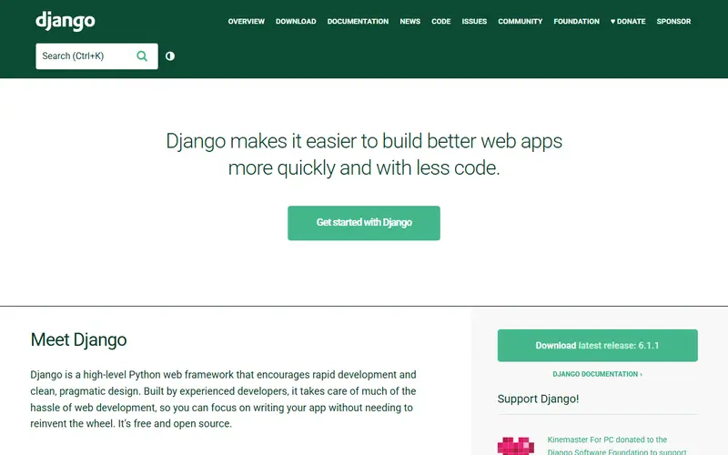 Django homepage