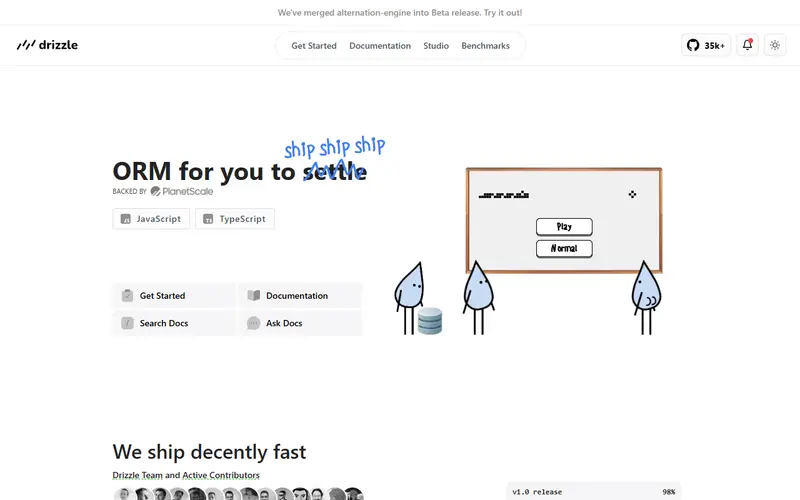 Drizzle ORM homepage