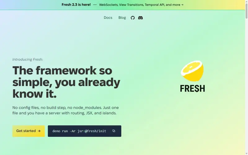 Fresh homepage