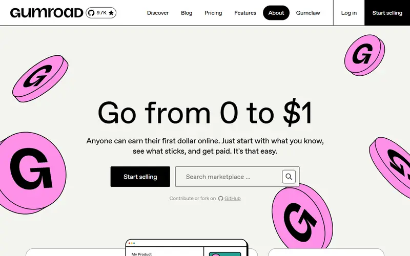 Gumroad homepage