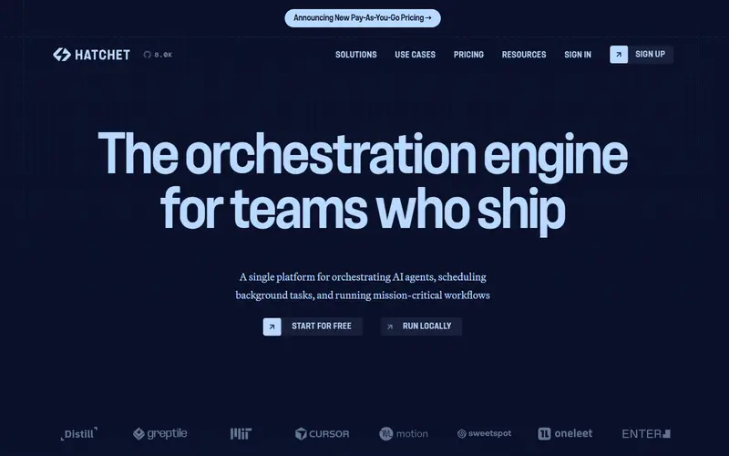 Hatchet homepage