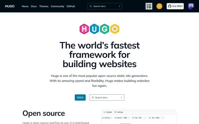 Hugo homepage