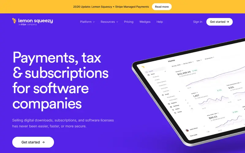 Lemon Squeezy homepage