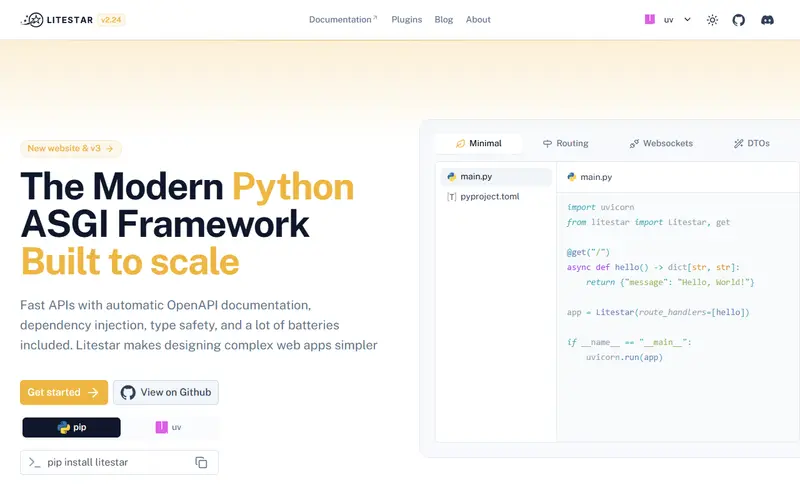 Litestar homepage