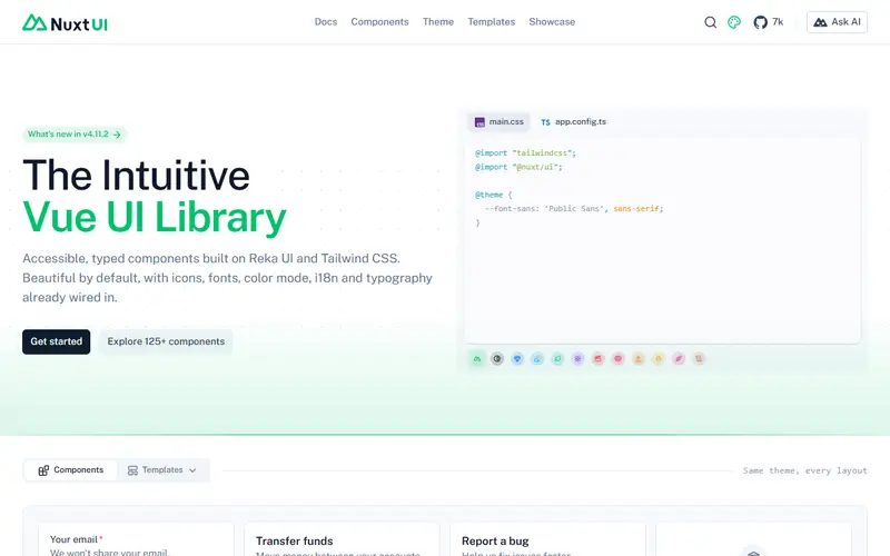 Nuxt UI homepage