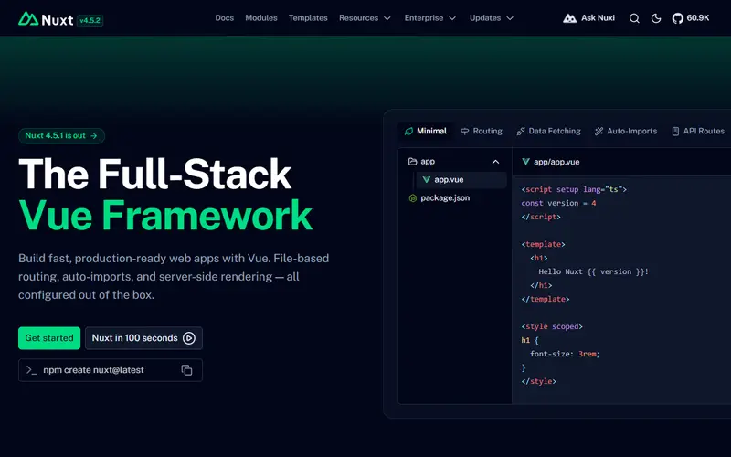 Nuxt homepage