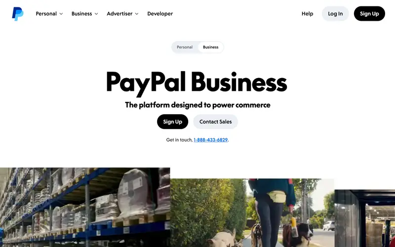 PayPal Checkout homepage