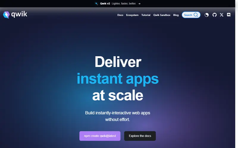 Qwik homepage