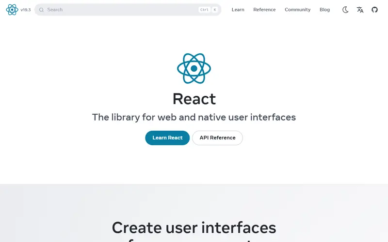 React homepage