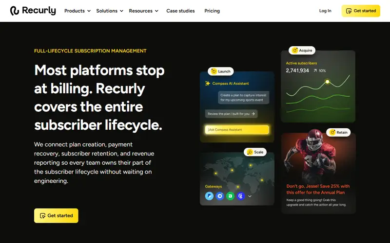 Recurly homepage