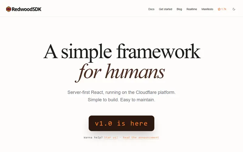 RedwoodSDK homepage