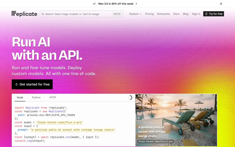 Replicate homepage