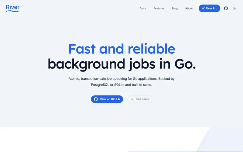 River homepage