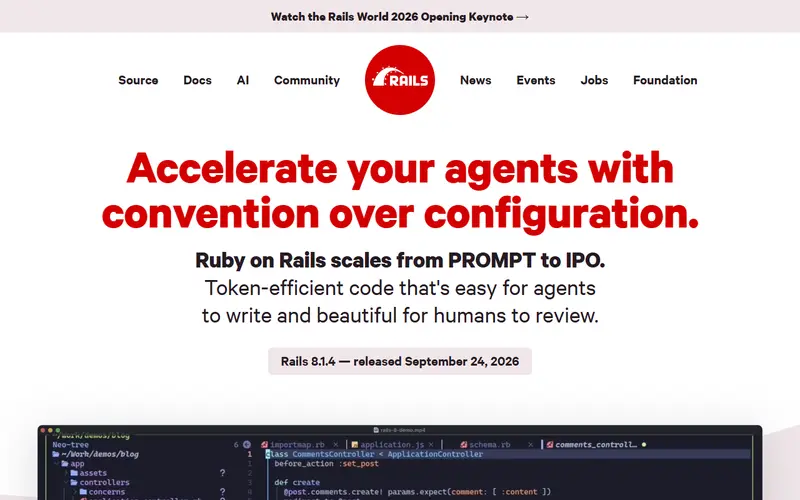 Ruby on Rails homepage