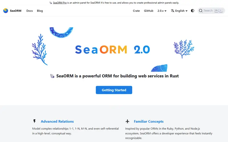 SeaORM homepage