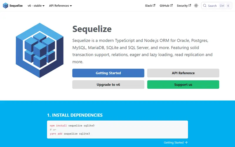 Sequelize homepage