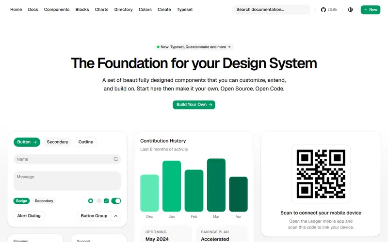 shadcn-vue homepage