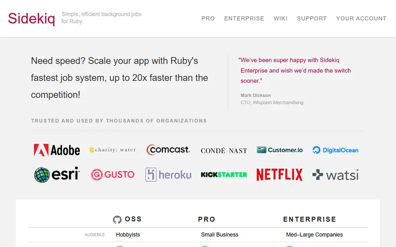 Sidekiq homepage
