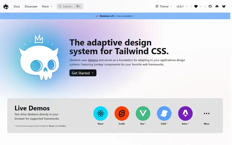 Skeleton homepage