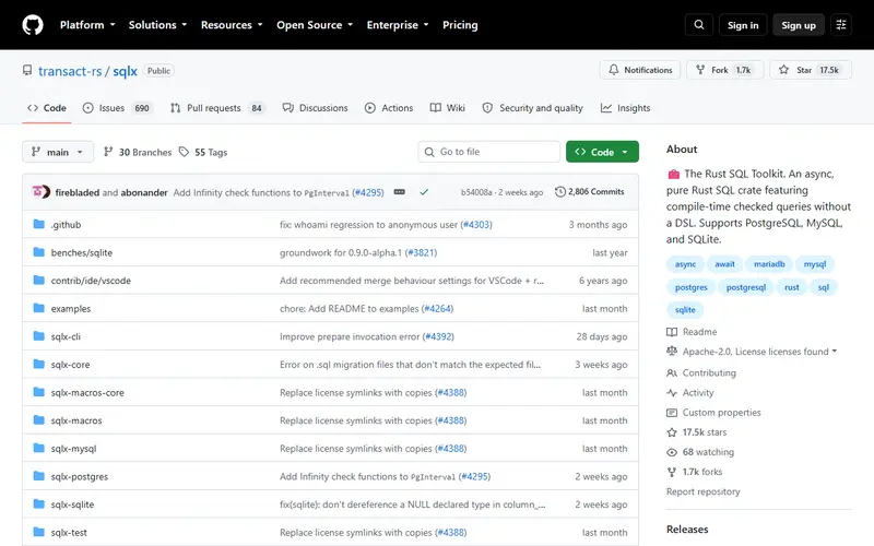 SQLx homepage
