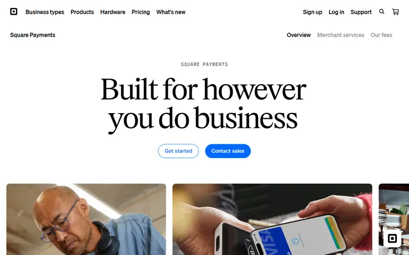 Square Payments homepage