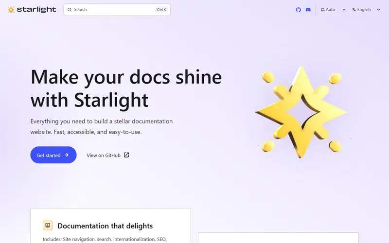 Starlight homepage