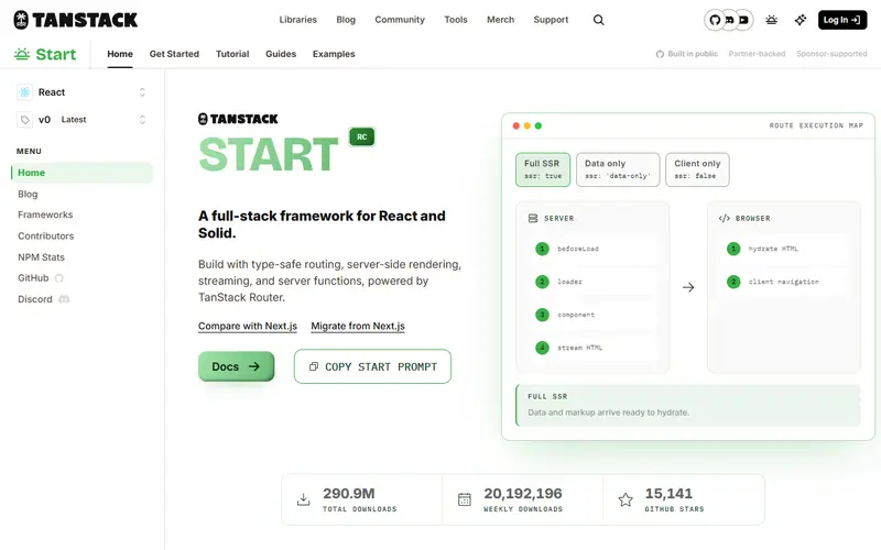 TanStack Start homepage