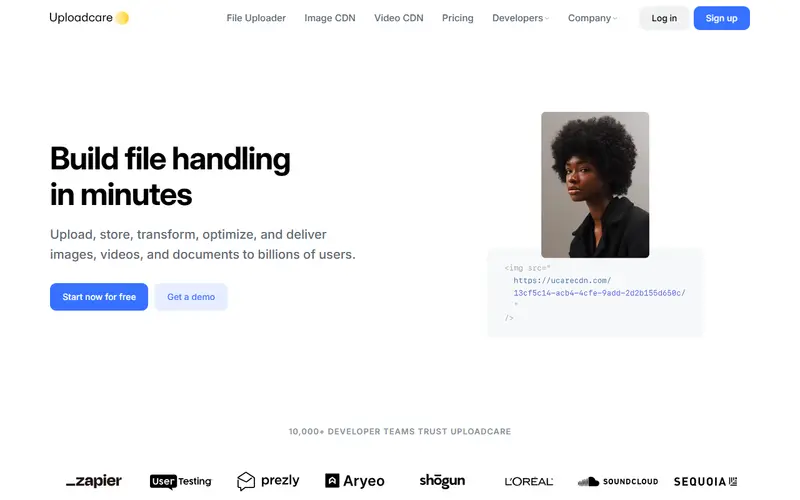 Uploadcare homepage