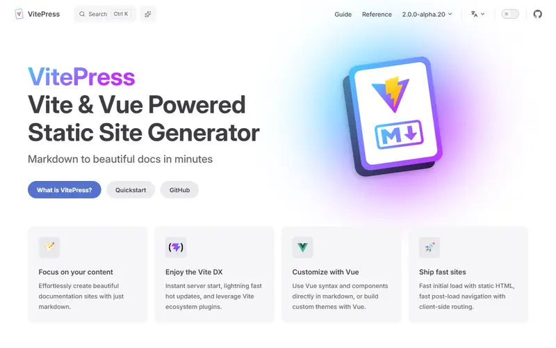 VitePress homepage